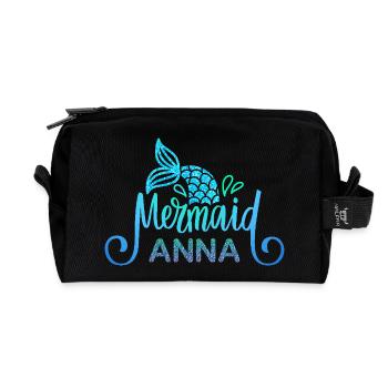 Namensshirt Anna mit Meerjungfrau - Recycelte Kulturtasche - Schwarz - Vorne