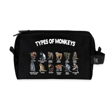 Types Of Monkeys Monkeys Breeds list - Recycled Toiletry Zip Bag - black - Front