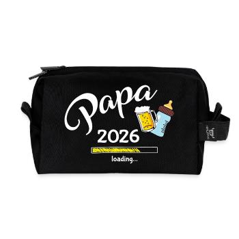 Papa 2026 Loading Gamer Werdender Papa - Recycelte Kulturtasche - Schwarz - Vorne
