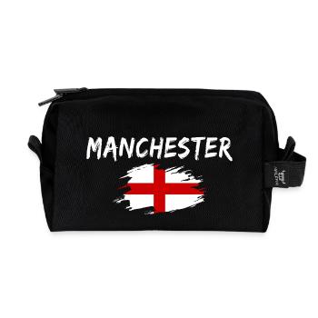 Manchester England - Recycled Toiletry Zip Bag - black - Front