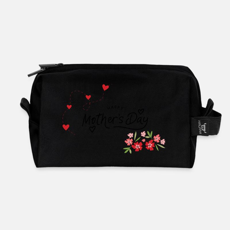 Happy Mothersday - Muttertagsgruß - Recycelte Kulturtasche - Schwarz