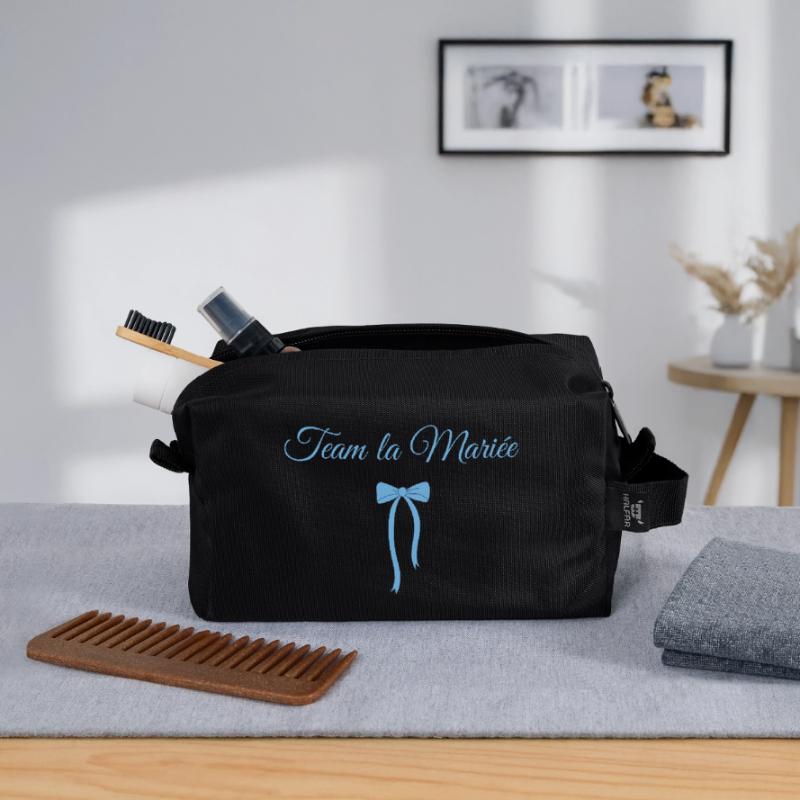 Team la mariée noeud bleu Trousse de toilette en tissu recyclé
