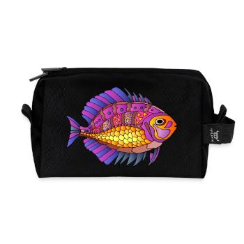 Fish - Recycled Toiletry Zip Bag - black - Front
