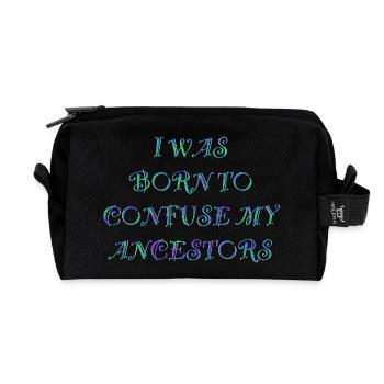 Confused Ancestors - Recycled Toiletry Zip Bag - black - Front