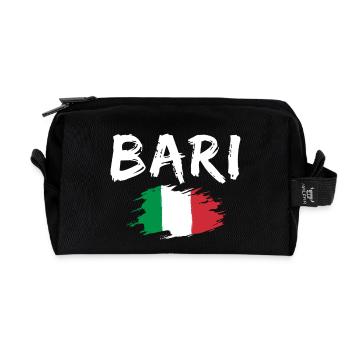 Bari Italy Flag - Recycled Toiletry Zip Bag - black - Front