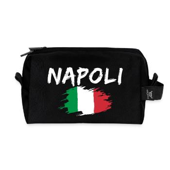 Napoli Italy Flag Naples - Recycled Toiletry Zip Bag - black - Front