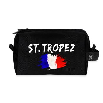 St. Tropez France Flag Saint Tropez - Recycled Toiletry Zip Bag - black - Front
