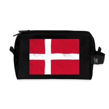 Drapeau du Danemark – couleurs nationales du Danemark - Trousse de toilette en tissu recyclé - noir - Devant