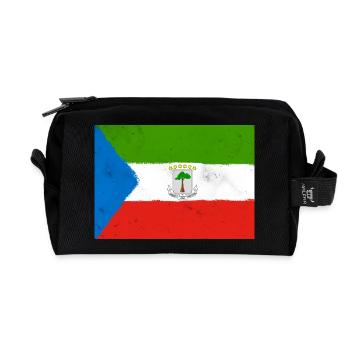 Drapeau de la Guinée équatoriale – Identité tropicale - Trousse de toilette en tissu recyclé - noir - Devant