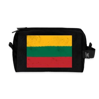 Flag of Lithuania - Recycled Toiletry Zip Bag - black - Front