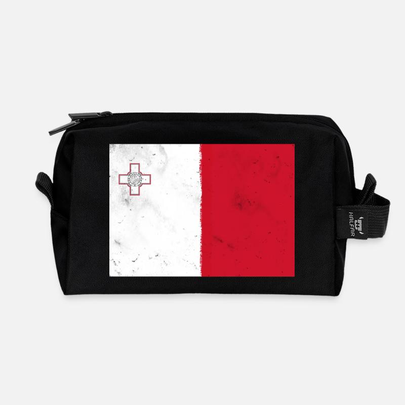 Drapeau de Malte - Trousse de toilette en tissu recyclé - noir