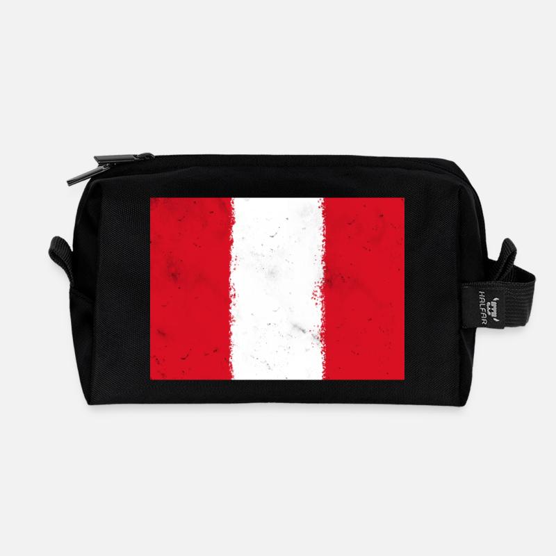 Drapeau du Pérou - Trousse de toilette en tissu recyclé - noir
