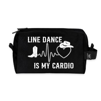 Line dancing is my cardio - Recycled Toiletry Zip Bag - black - Front