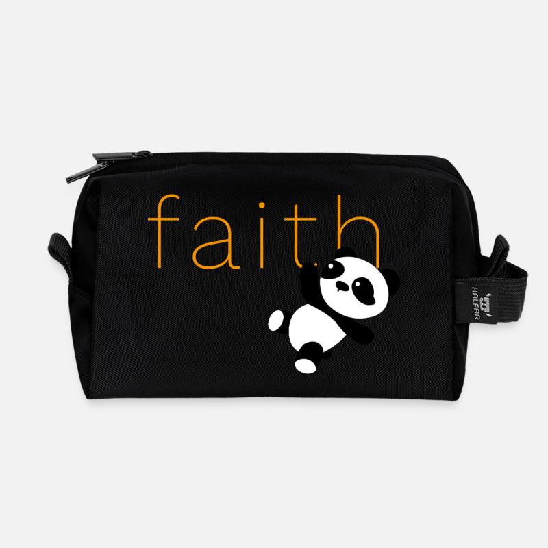 Panda Faith - Recycled Toiletry Zip Bag - black