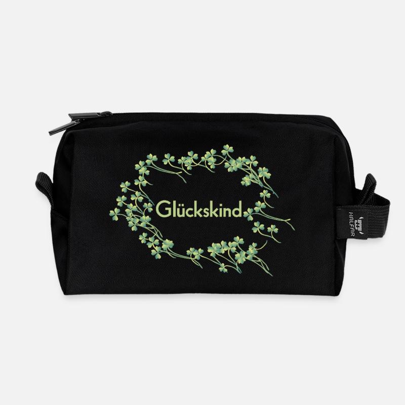 Glueckskind - Recycelte Kulturtasche - Schwarz
