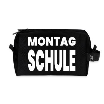 School - Recycled Toiletry Zip Bag - black - Front