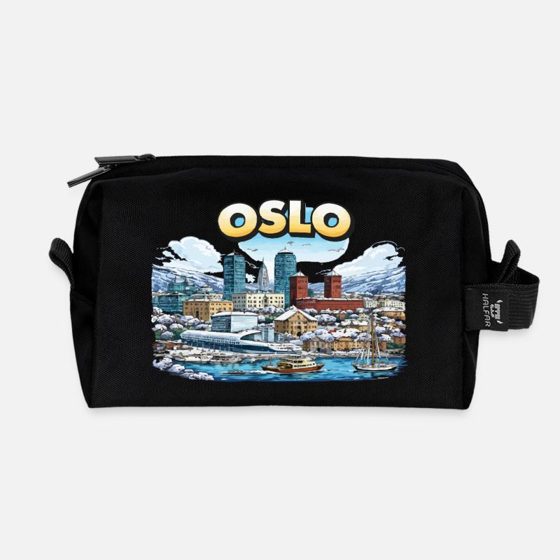 Oslo Stadt - Recycelte Kulturtasche - Schwarz