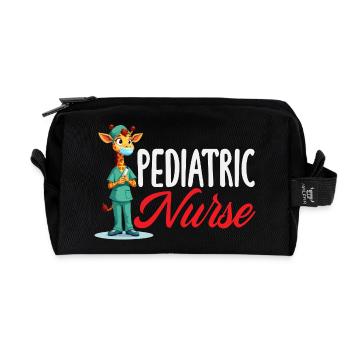 Kinderkrankenschwester Giraffe Medizin - Recycelte Kulturtasche - Schwarz - Vorne