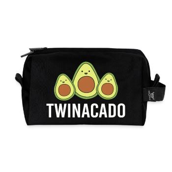 Twin Mom Twins Mom Gift - Recycled Toiletry Zip Bag - black - Front