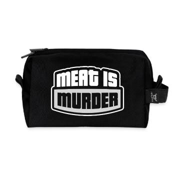 meat is murder - Recycled Toiletry Zip Bag - black - Front