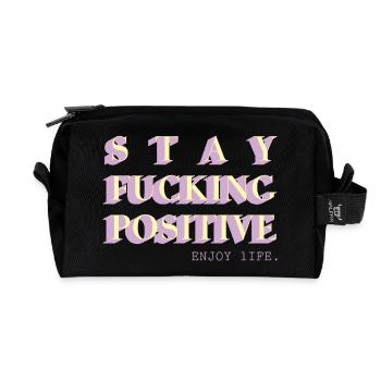 Reste positif, déclaration de faute de frappe - Trousse de toilette en tissu recyclé - noir - Devant