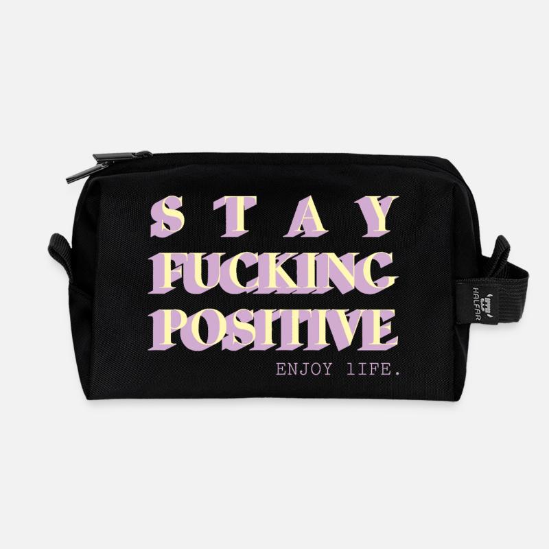 Reste positif, déclaration de faute de frappe - Trousse de toilette en tissu recyclé - noir