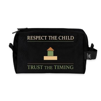 Montessori-mutter, Sanfte Erziehung, Achtsam - Recycelte Kulturtasche - Schwarz - Vorne
