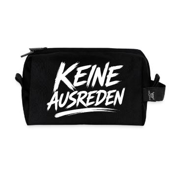 Keine Ausreden Motivdruck - Recycelte Kulturtasche - Schwarz - Vorne