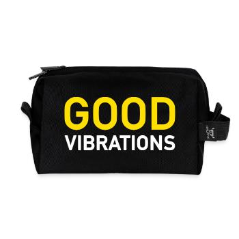 Good Vibrations - Recycelte Kulturtasche - Schwarz - Vorne