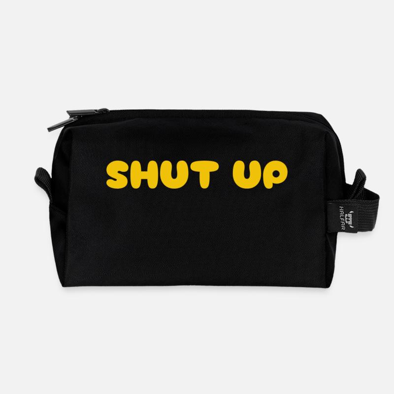 Shut Up - Recycled Toiletry Zip Bag - black