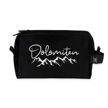 Dolomiten Alpen Berge - Recycelte Kulturtasche - Schwarz - Vorne