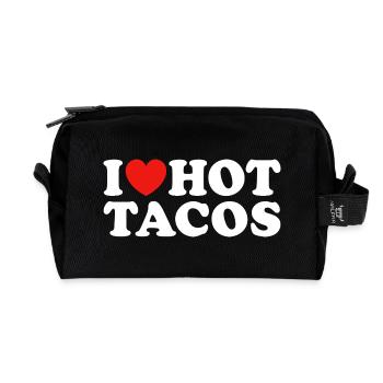 J’adore les tacos chauds - Trousse de toilette en tissu recyclé - noir - Devant