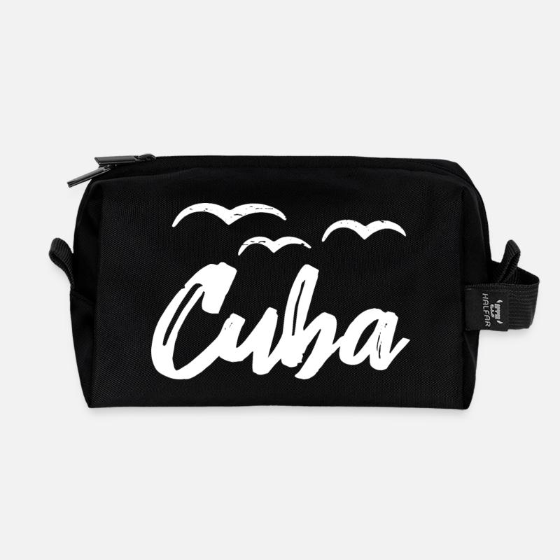 Kuba Vintage Karibik Cuba - Recycelte Kulturtasche - Schwarz