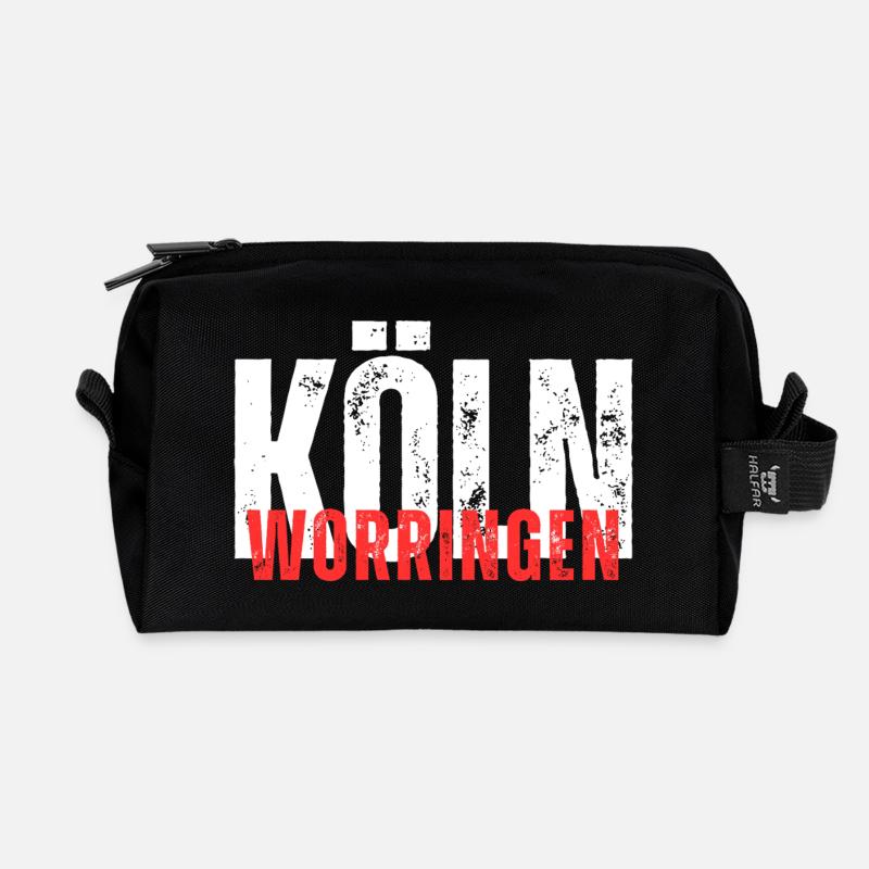 Worringen white red - Recycled Toiletry Zip Bag - black