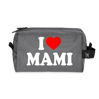 I love mami - Recycelte Kulturtasche - Anthrazit - Vorne