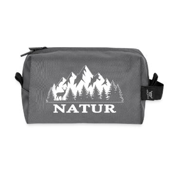 Natur - Recycelte Kulturtasche - Anthrazit - Vorne