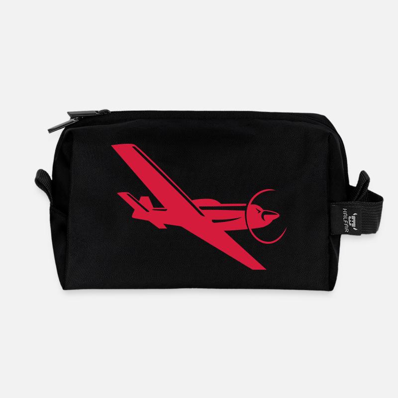 flugzeug_04 - Recycelte Kulturtasche - Schwarz