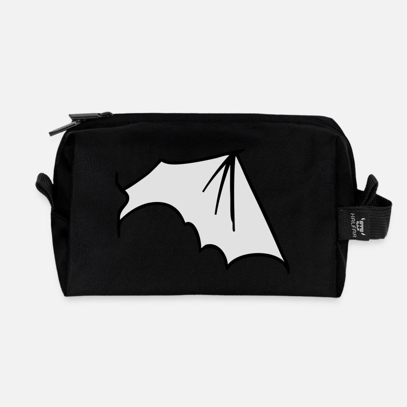 batwing_right - Recycled Toiletry Zip Bag - black