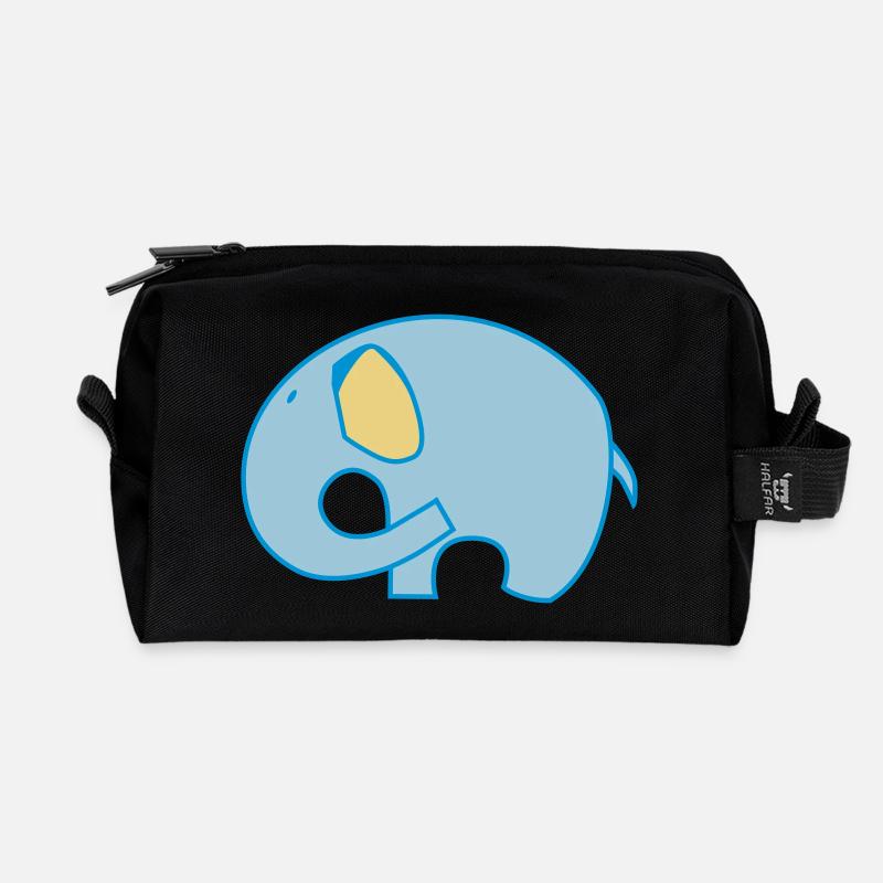 Elefant elephant Logo signet - Recycelte Kulturtasche - Schwarz