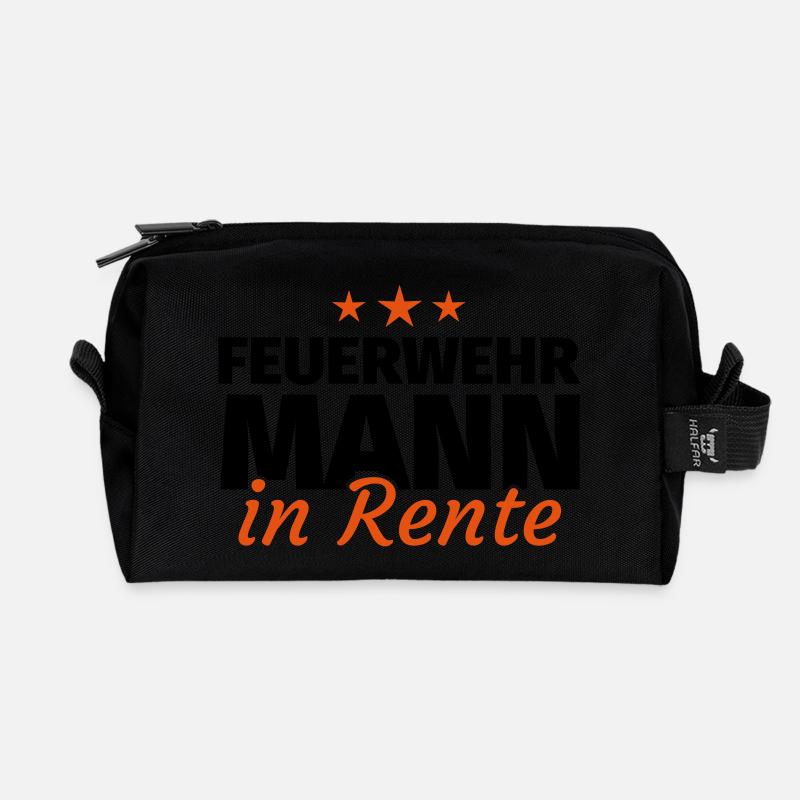 Feuerwehrmann Rente - Recycelte Kulturtasche - Schwarz