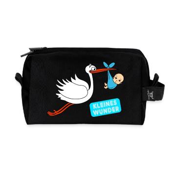Kleines Wunder Junge Baby Babys Schwangerschaft - Recycelte Kulturtasche - Schwarz - Vorne