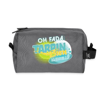 Oh fada on est Tarpin Bien à Marseille - Trousse de toilette en tissu recyclé - anthracite - Devant