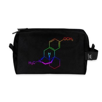Dextromethorphan DXM structural formula - Recycled Toiletry Zip Bag - black - Front