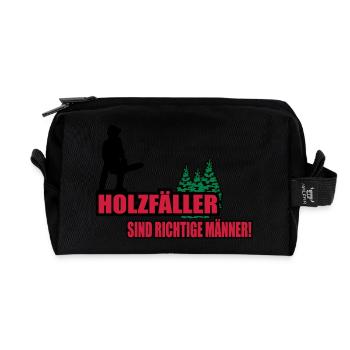holzfäller - Recycelte Kulturtasche - Schwarz - Vorne