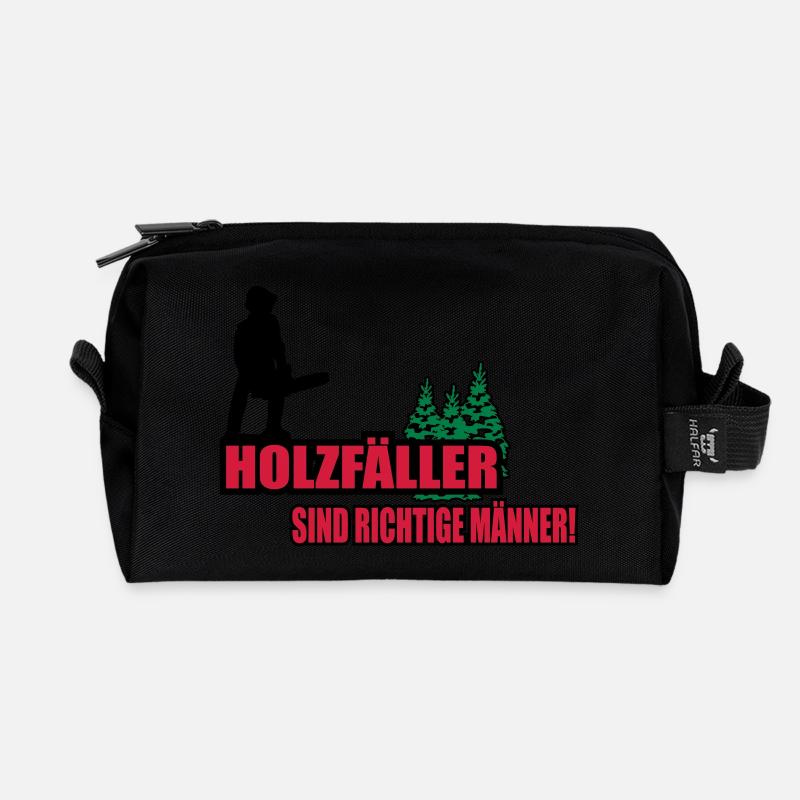 holzfäller - Recycelte Kulturtasche - Schwarz