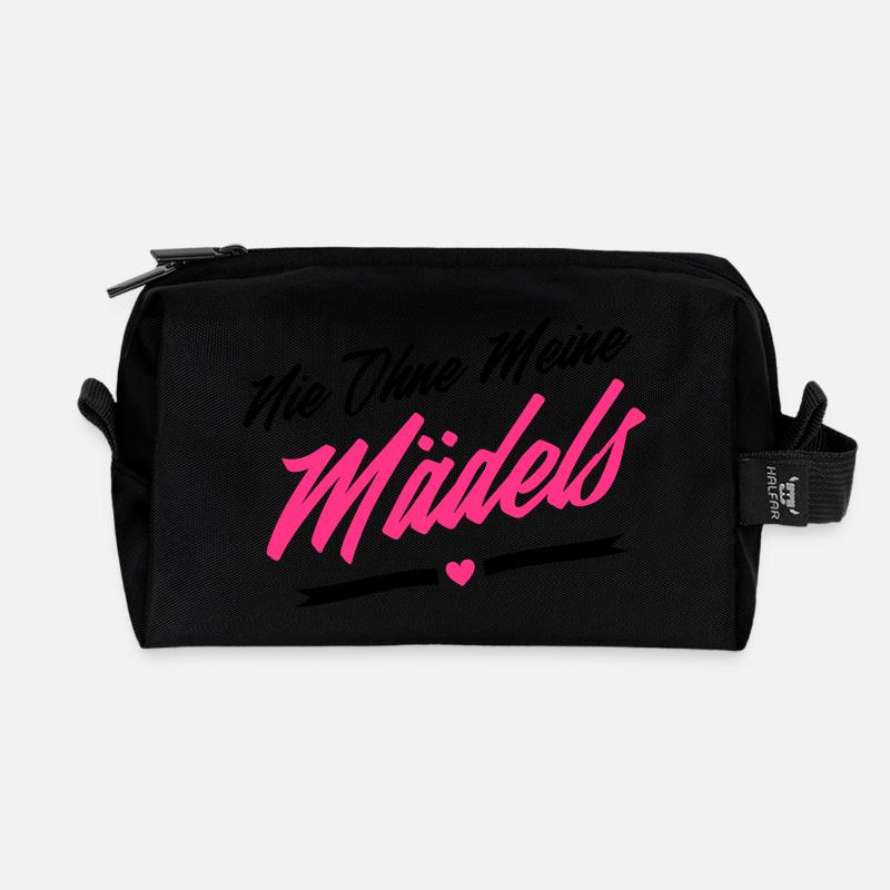 nie ohne meine mädels - Recycelte Kulturtasche - Schwarz