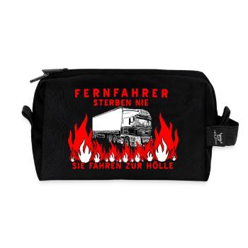 Long-distance drivers - Recycled Toiletry Zip Bag - black - Front