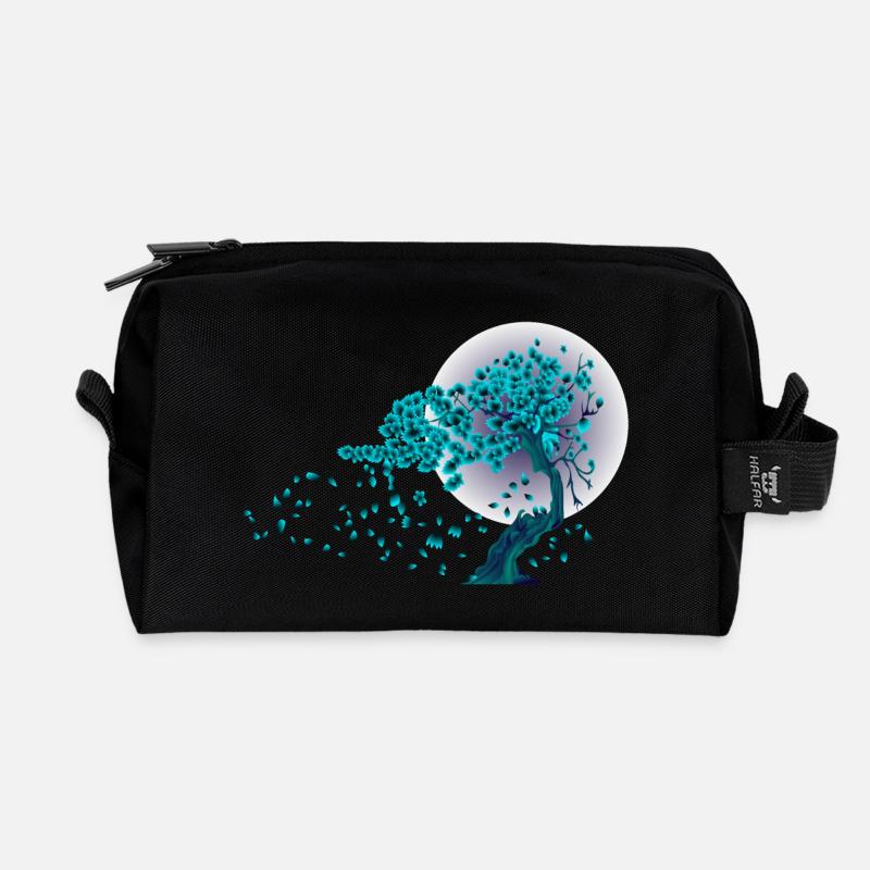 Japan Japanisch Mode Style Natur Baum - Recycelte Kulturtasche - Schwarz