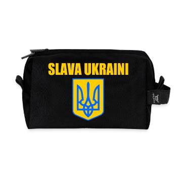 Slava ukraini - Recycled Toiletry Zip Bag - black - Front