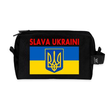 Slava ukraini - Recycled Toiletry Zip Bag - black - Front